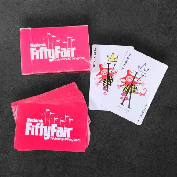 Lot 4 Vintage Airline Playing Cards Delta 50th, United, Western, CP Air Retro - Picture 5 of 6